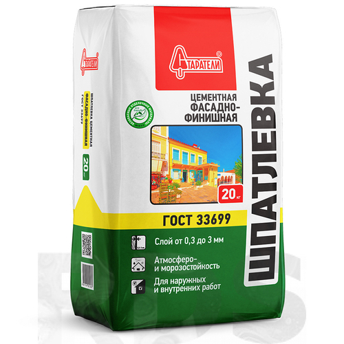 Старатели Шпатлевка цементная фасадно-финишная белая 20кг(77шт/под)