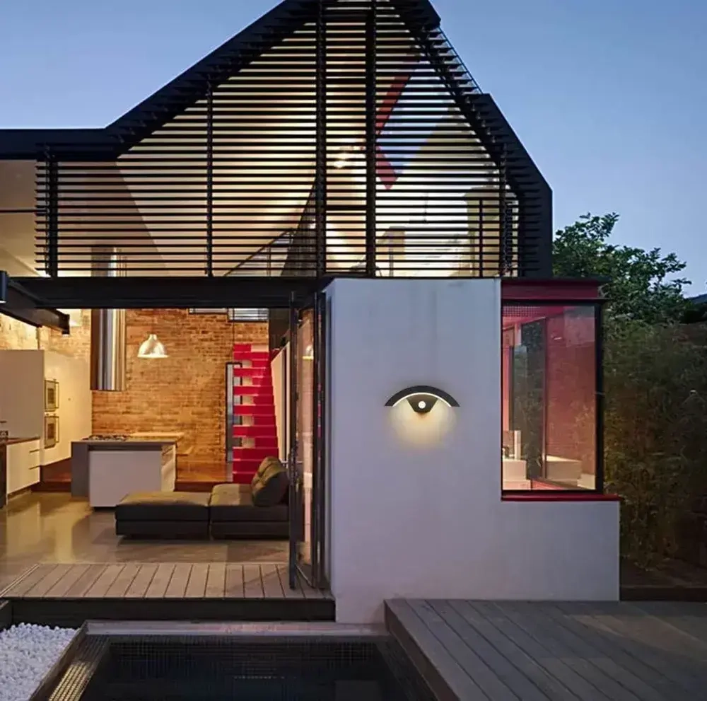 Светильник настенный светодиодный, бра, уличный фонарь с датчиком движения, влагозащищенный IP65,18 Вт, черный 4000K