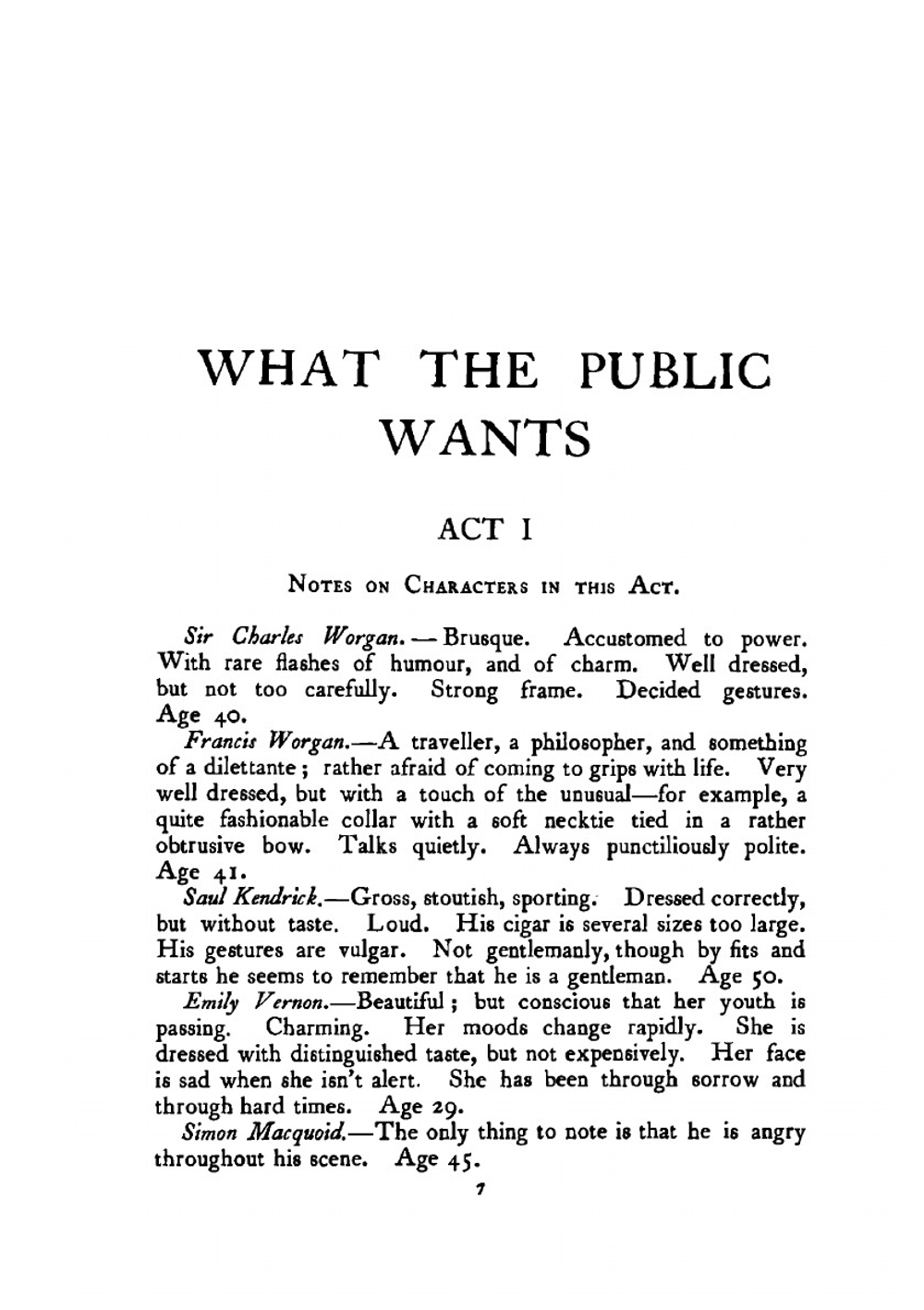 What the public wants. A play in four acts | E. A. Bennett