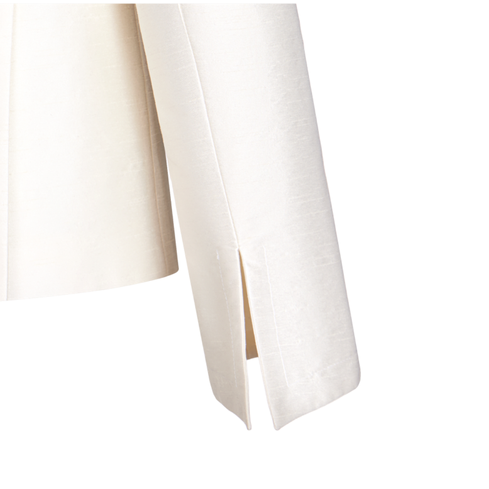 Жакет двубортный с отворотами из шелка