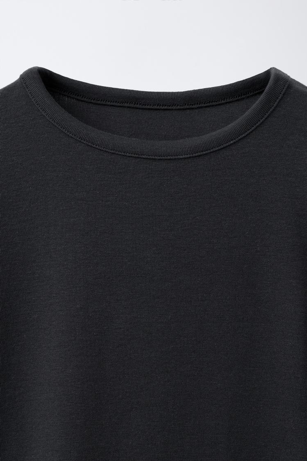 ZARA ОДНОТОННАЯ ФУТБОЛКА С МОДАЛОМ, АНТРАЦИТОВО-СЕРЫЙ