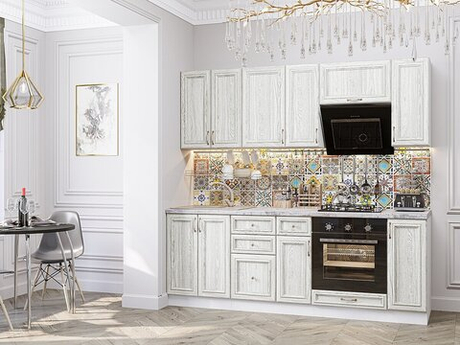 Прямая модульная кухня Шале-01 White Dreamline - Белый 2140*2200*600