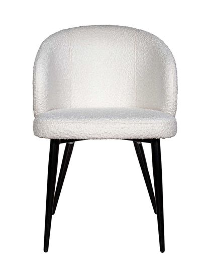 Стул VITO, букле белый, опоры черные