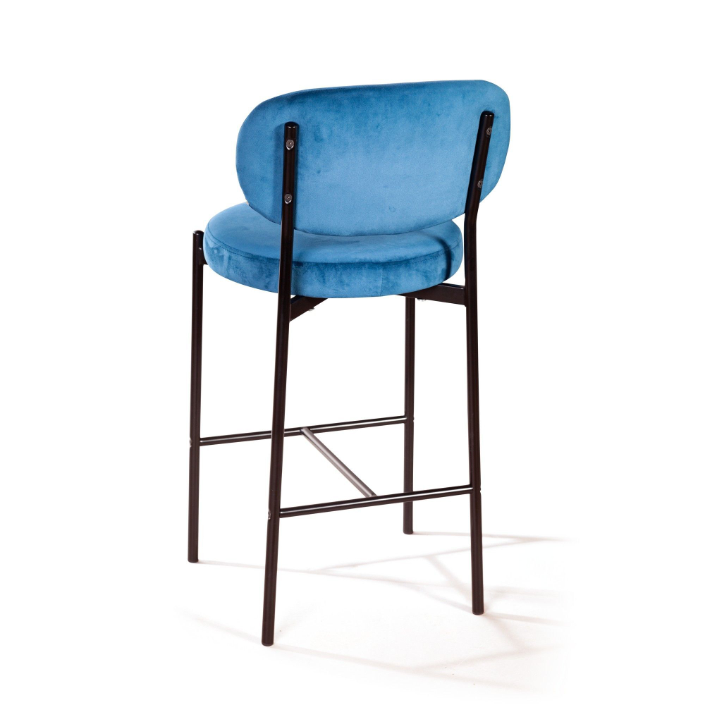 Стул полубарный Mason, бархат синий 29