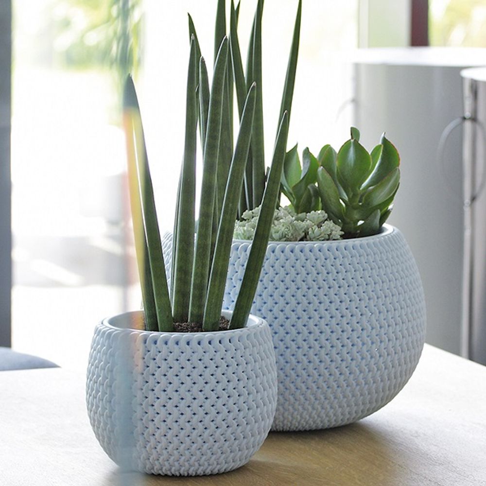 Кашпо для цветов Prosperplast Splofy Bowl 9л, голубой