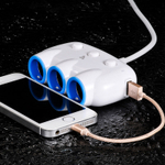 Разветвитель в прикуриватель HOCO C1 Three in one Car charger (белый)