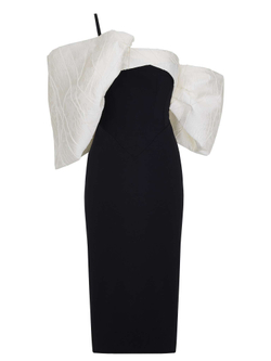 Платье коктейльное с объемными рукавами