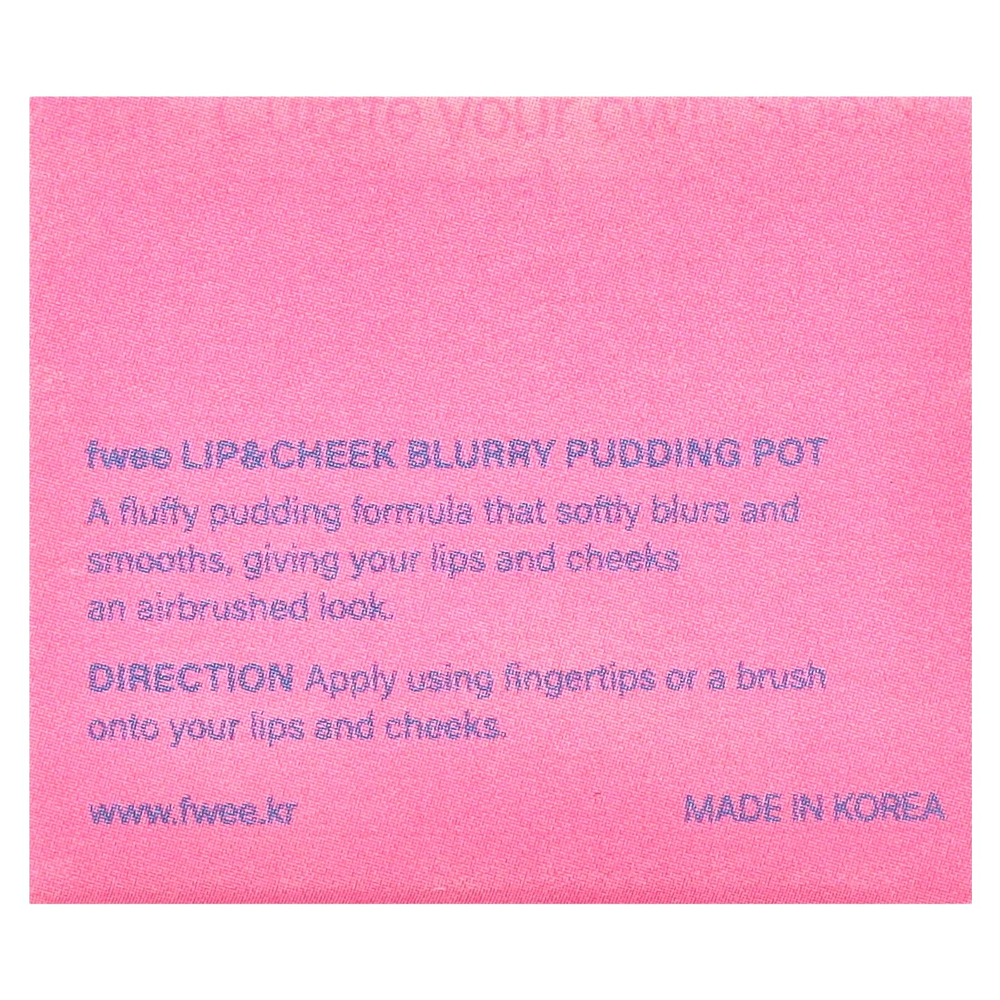 fwee, Lip & Cheek Blurry Pudding Pot, PK01 Baby, 5 г (0,17 унции)