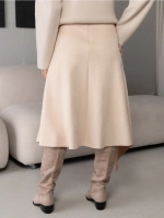 Юбка замшевая трапеция миди