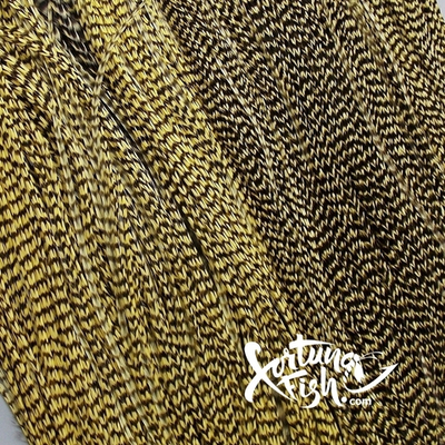 Перо из седла петуха Grizzly Pale Yellow