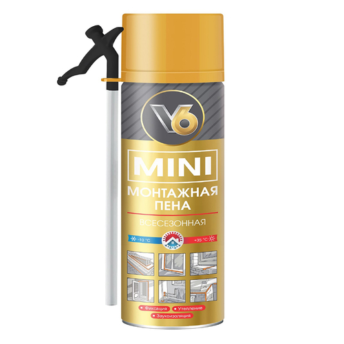 Пена монтажная бытовая всесезон. V6 MINI 360г, 01-01-50---