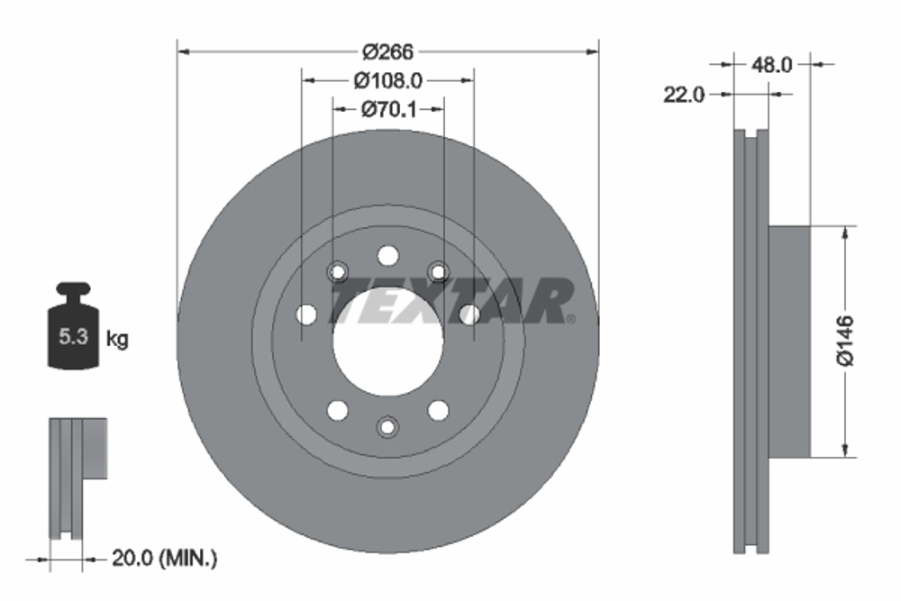 TEXTAR - 92269003-TET - Brake Disc