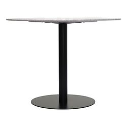 Стол обеденный Trond, Ø100 см, белый мрамор/черный