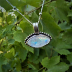 Подвеска ОКО-4 с цепочкой, серебро/лунный камень