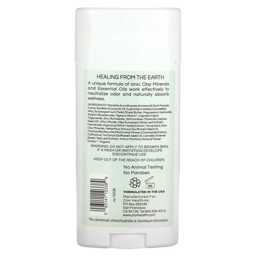 Zion Health, Bold, дезодорант ClayDry, без отдушки, 80 г (2,8 унции)