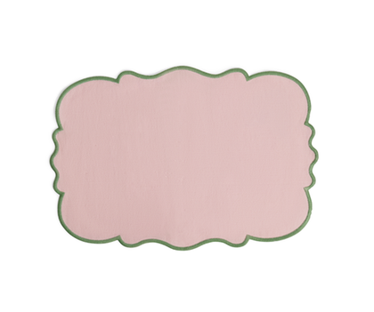 Набор плейсматов Bitossi Home Smerlo Pink/Green Rim, 33 x 48 см (2 шт.)
