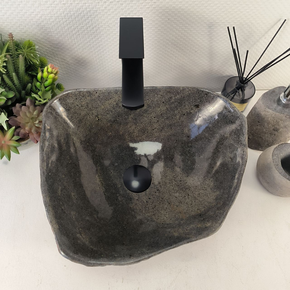 Каменная раковина из речного камня RS-05461 (42*36*15) 0861 из натурального камня