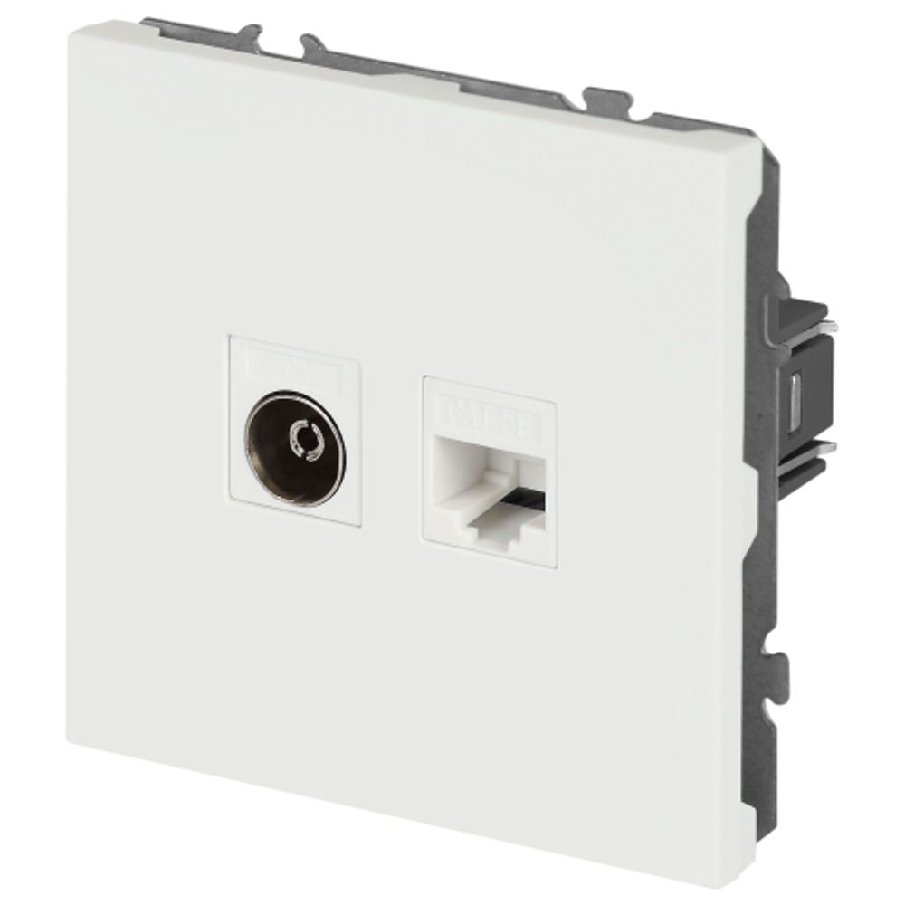 Розетка ЭРА Galaxy 15-3110-08 комбинированная RJ45+TV IP20 белый матовый | Эра Galaxy