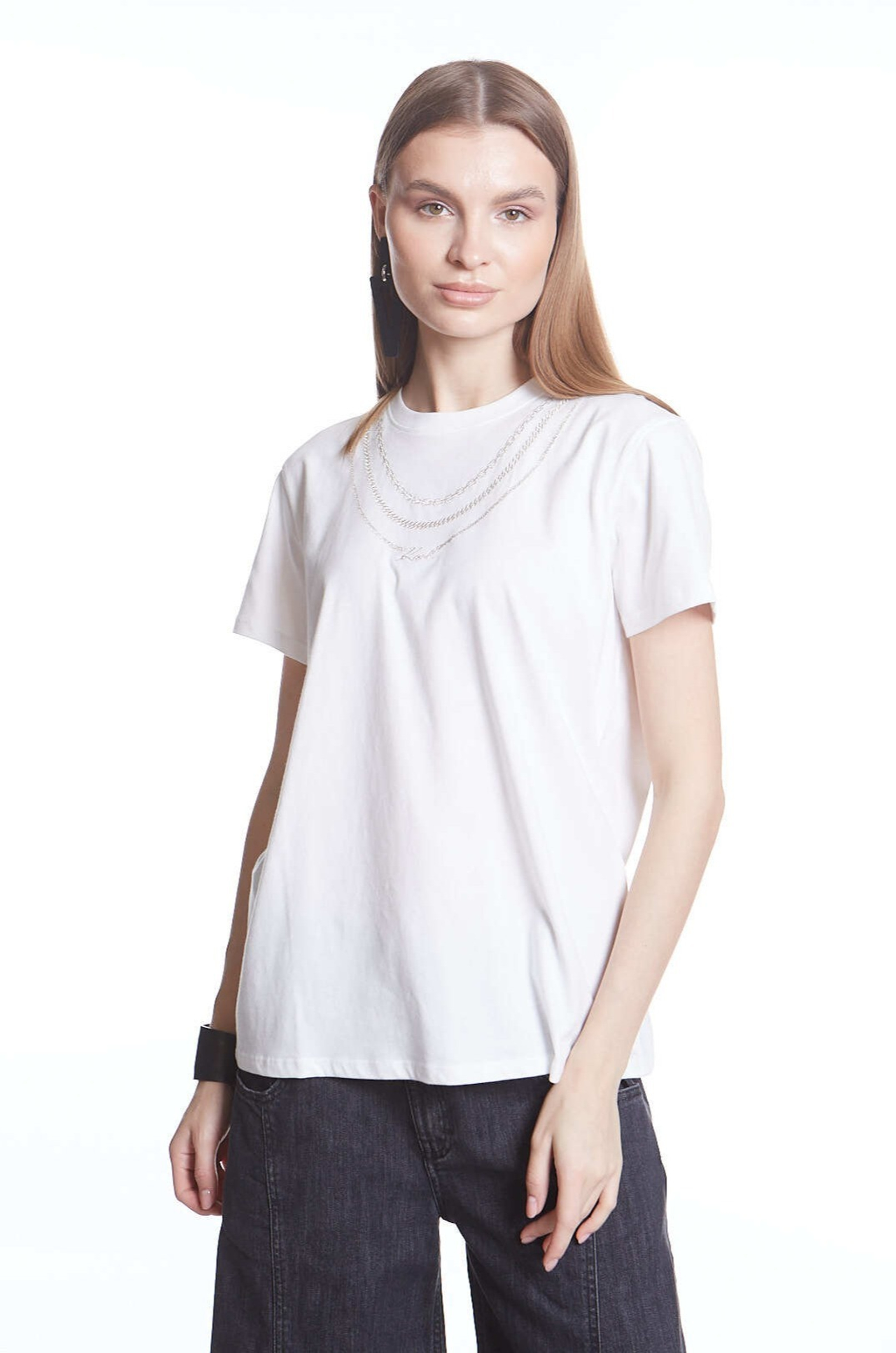 ФУТБОЛКА С ОЖЕРЕЛЬЕМ С ПОДПИСЬЮ KARL