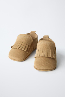 ZARA КОЖАНЫЕ ПОЛУБОТИНКИ, ПЕСОЧНО-КОРИЧНЕВЫЙ