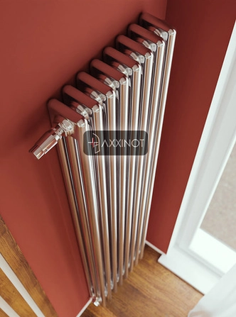 Axxinot Sentir Chrome 3180 - вертикальный трехтрубный трубчатый радиатор высотой 1800 мм, нижнее подключение с термовентилем