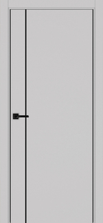 Межкомнатная дверь Optima Porte НЕАПОЛЬ 204 Молдинг SB (чёрный), Алюминиевая кромка SB (матовый чёрный) с 2-х сторон