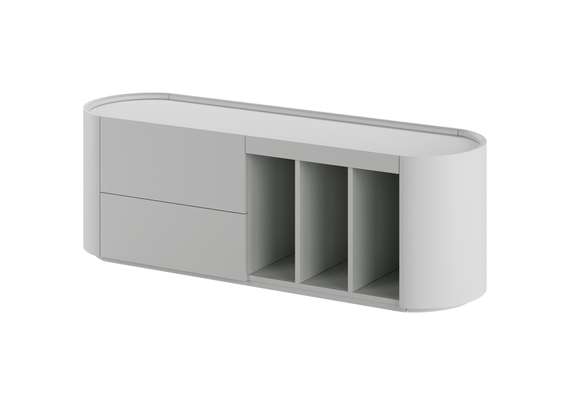 Тумба Lagom под ТВ 2 ящика 3 ниши ширина 140 см (светло-серый)