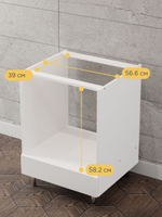 Кухонный модуль напольный под духовой шкаф 60 см Севилья без столешницы, на ножках, белый