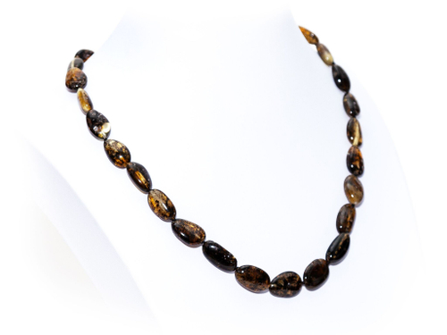 Бусы из натурального зеленого янтаря, длина 50 см, бусины до 13 на 9 мм.