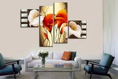 Модульная картина "Коричневый цветок"