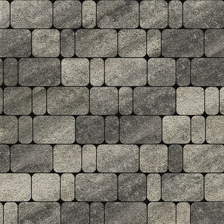 Тротуарная плитка КЛАССИКО - Листопад гранит Антрацит, комплект из 3 видов плит