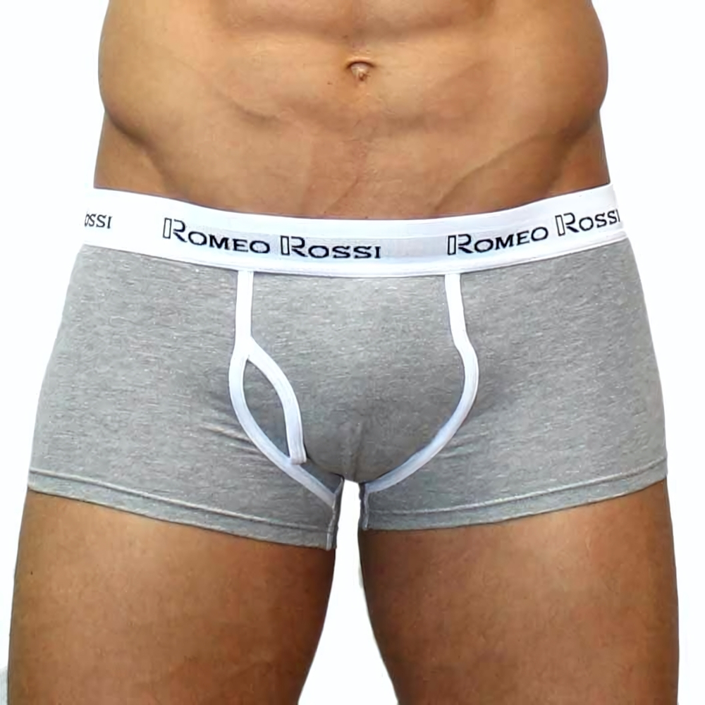 Хлопковые трусы-хипсы (Размер: L) (Цвет: серый)