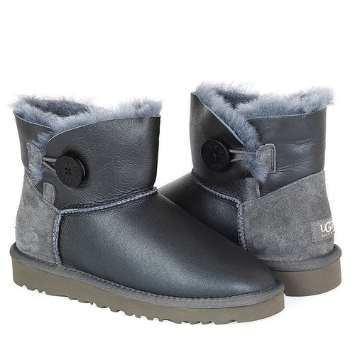 Ugg Mini Bailey Button Metallic Grey