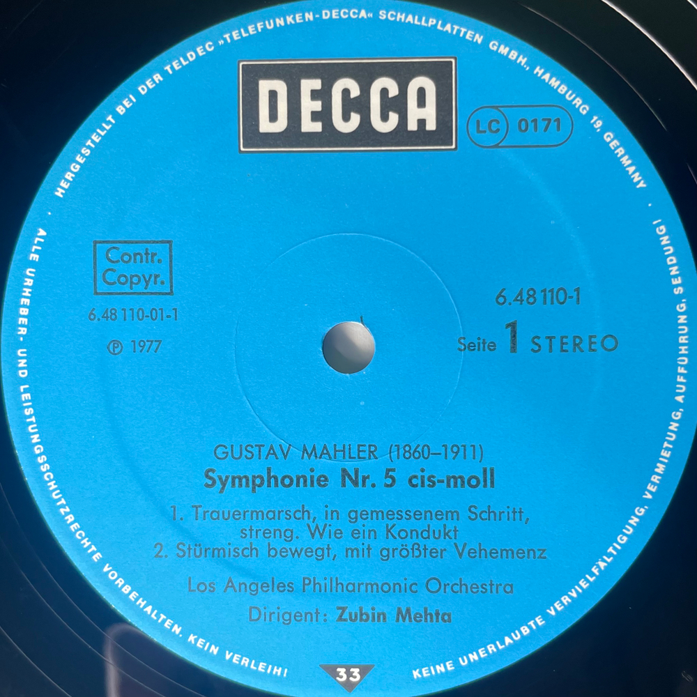 Малер - Симфония № 5 в Cis-Moll / Симфония № 10 2LP (Германия 1977г.)