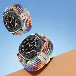 Эластичный разноцветный ремешок (New Rainbow) от Dux Ducis для смарт часов Samsung Watch Ultra 47MM, серия Strap (Mixture Pro Series)