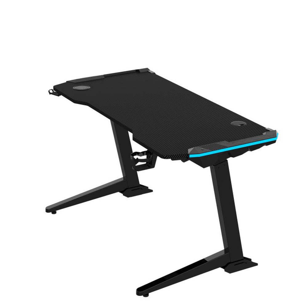 Стол для компьютера (для геймеров) с электроприводом и RGB-подсветкой FoxGear FG-ZE-49B (ширина 125 см)