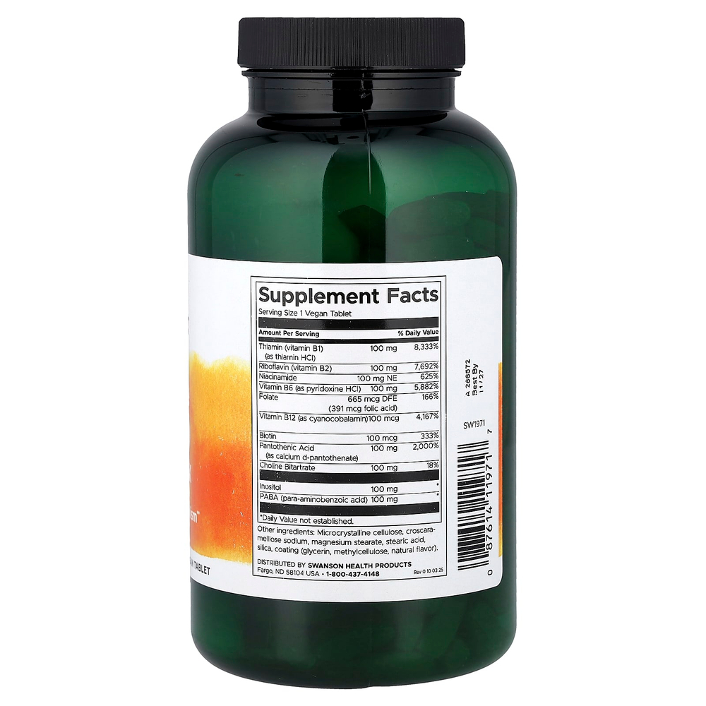 Swanson Vitamins, Balance B-100, высокоэффективный комплекс, 300 веганских таблеток