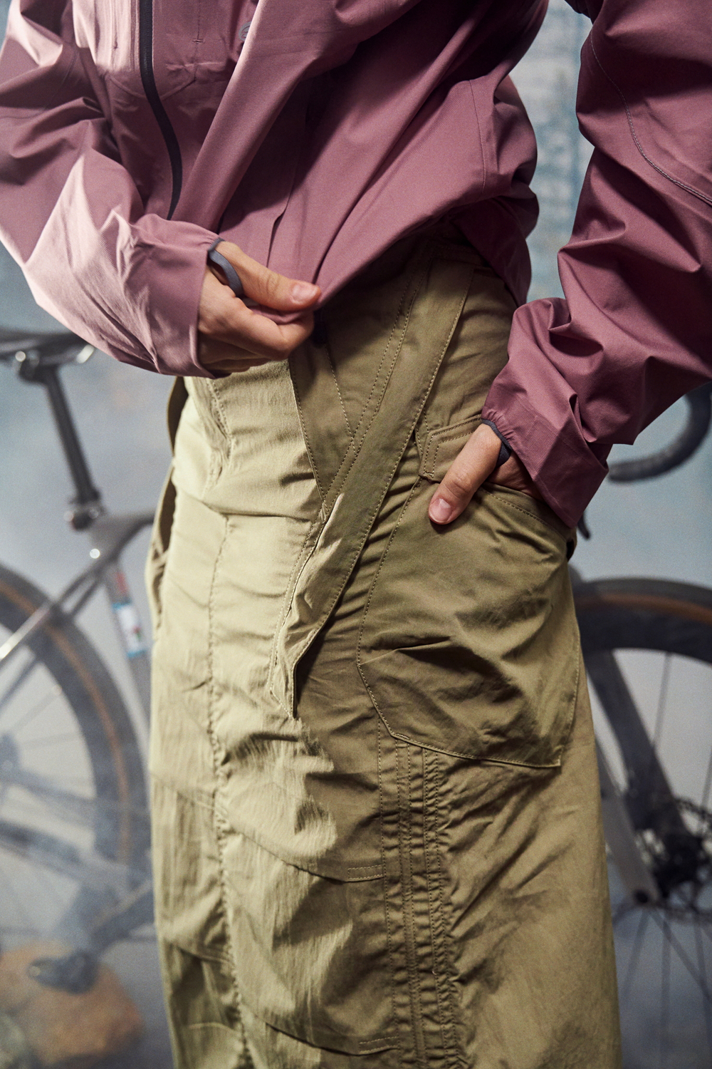 Юбка Nothomme Blue Side-Drawstring Workwear Fishtail Skirt "Khaki"