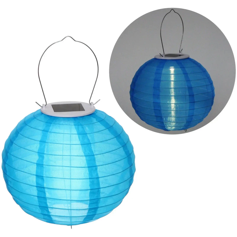 Светильник дачный на солн. батарее «Фонарик» 20 см, 1 лампа LED, с подвесом, Голубой