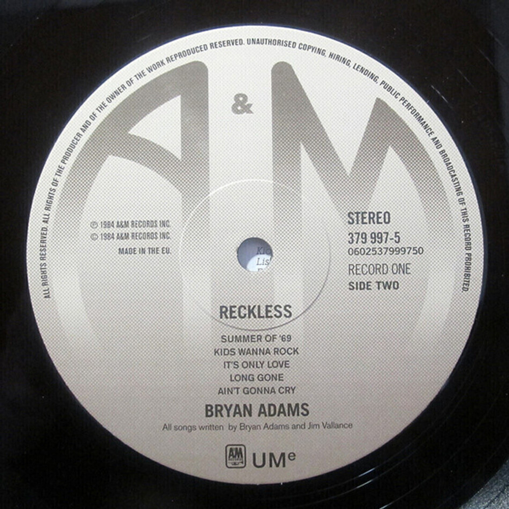 Bryan Adams / Reckless (Limited Edition)(2LP)