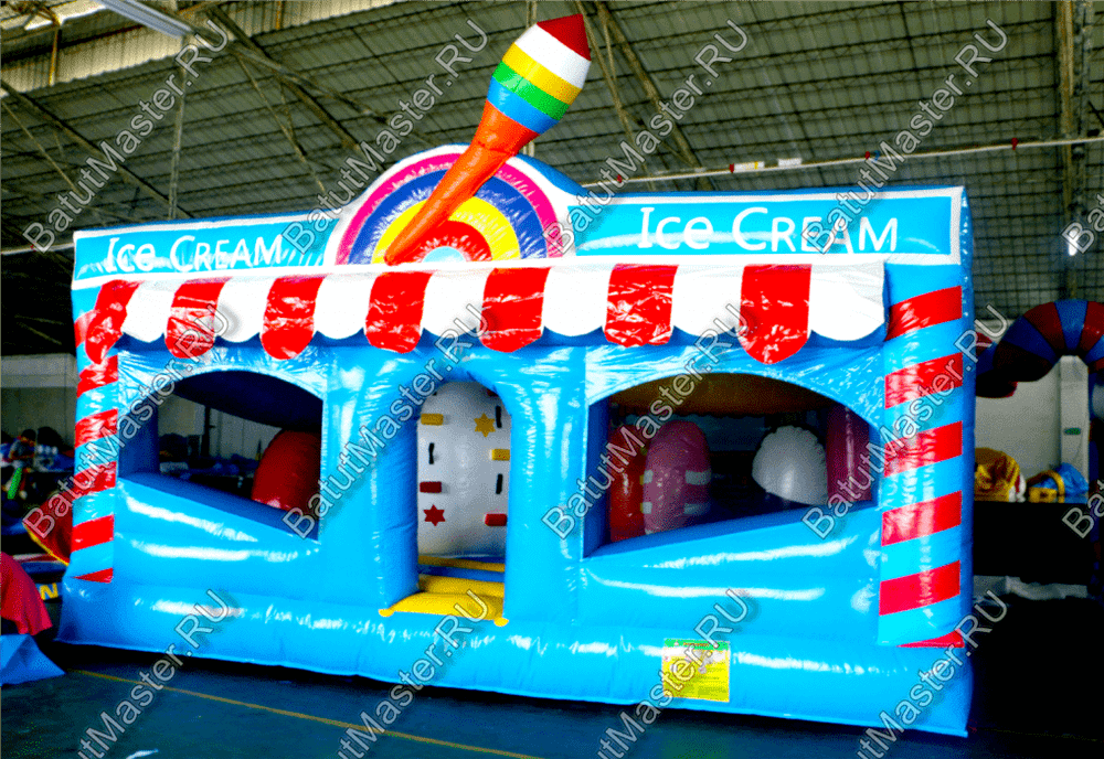 Коммерческий надувной батут "Мороженое" 6*6*3.5 м