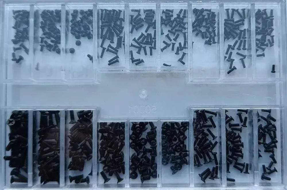 Набор винтов (18 видов, 500 шт.) для ноутбуков, планшетов, очков.