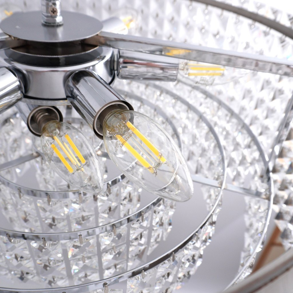 Люстра DIONA 8хЕ14-500х810-CHROME/CRYSTAL-220-IP20