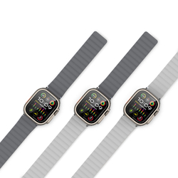 Ремешок магнитный двухсторонний от Dux Ducis для смарт часов Apple Watch 42, 44, 45, 46, 49мм, серия SD Series (два цвета Dark Grey/Light Grey)
