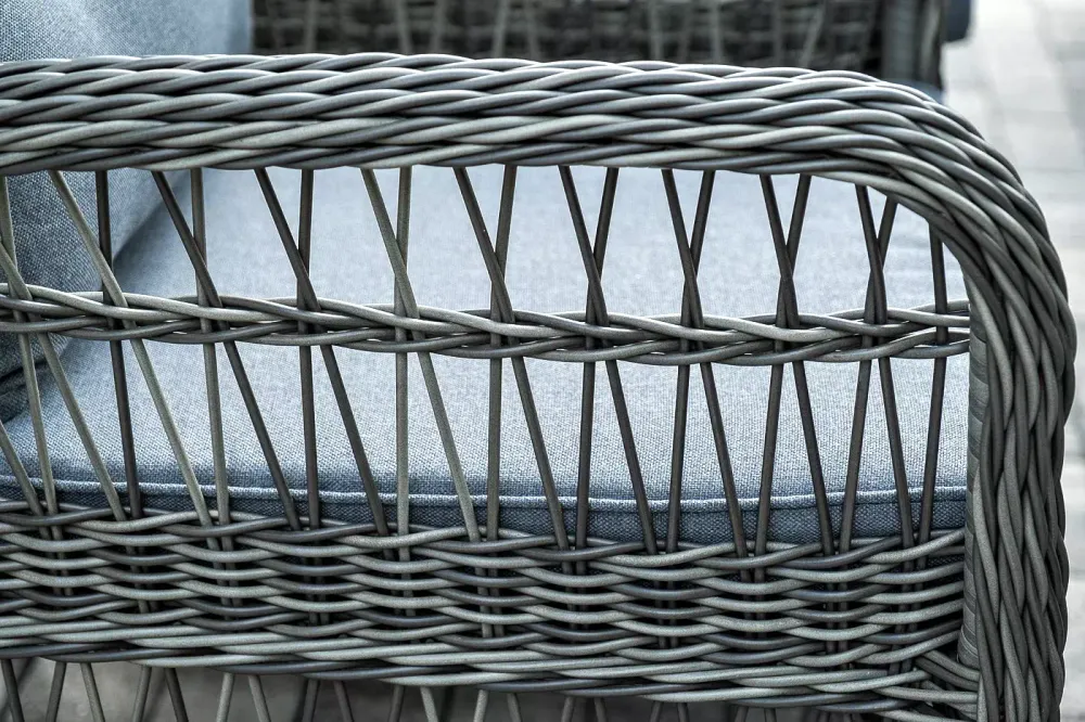 "Цесена" обеденная группа плетеная из искусственного ротанга, цвет графит