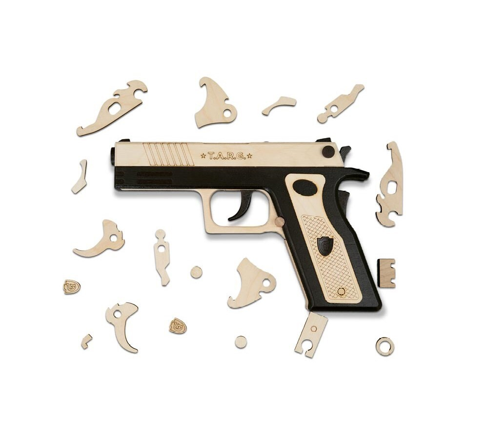 Пистолет GUARD PS-17 (STRIKER SR-17) от TARG - деревянный конструктор, сборная модель, 3d пазл