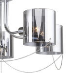 Потолочный светильник 5х40Вт E14, металл/стекло, хром/дымчатый плафон