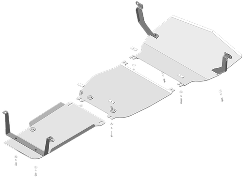 Защита алюминиевая 5мм Р,Д,КПП,РК Mercedes-Benz R350 для Mercedes R-class 2006-2013 MOTODOR.31203