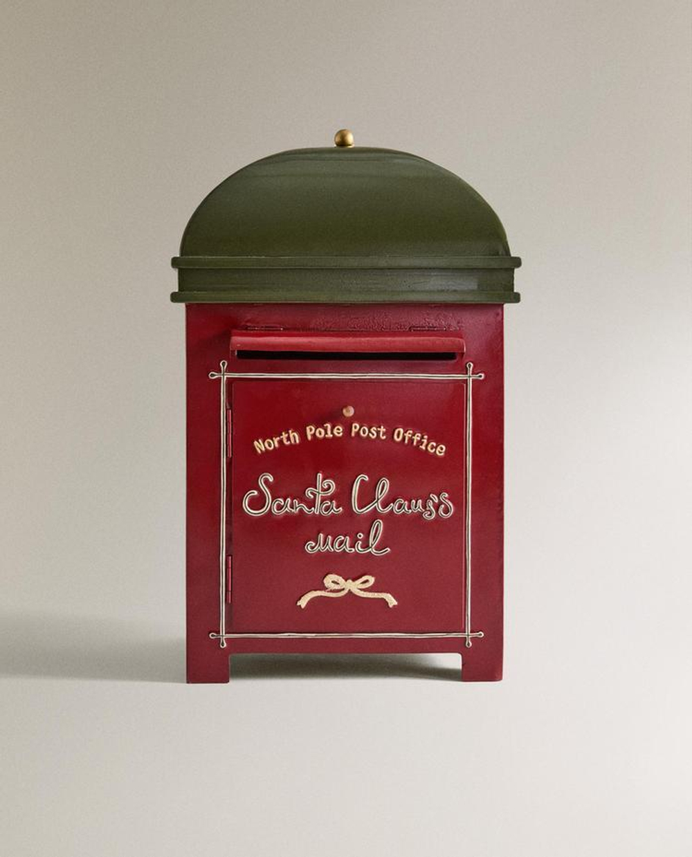 ZARA HOME РОЖДЕСТВЕНСКИЙ ПОЧТОВЫЙ ЯЩИК ДЛЯ ПИСЕМ ДЕДА МОРОЗА, КРАСНЫЙ
