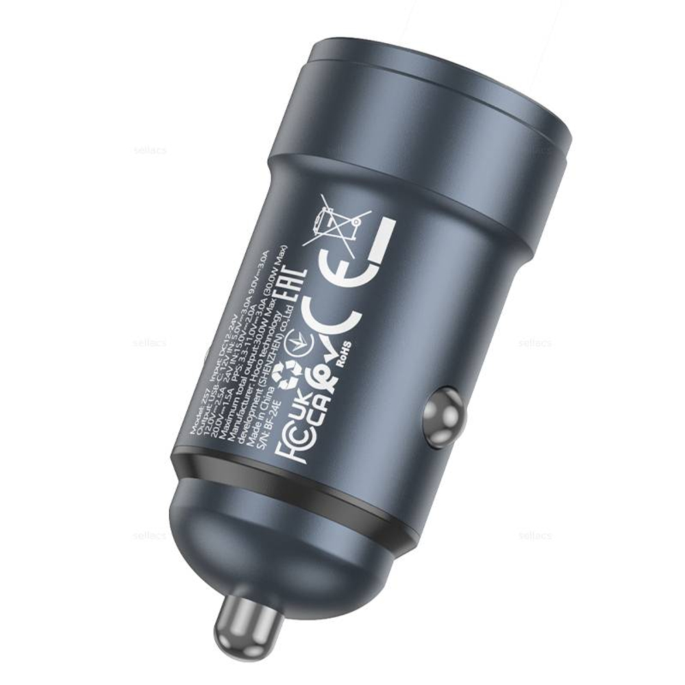 Автомобильное зарядное устройство Hoco Z57 PD30W (metal grey)